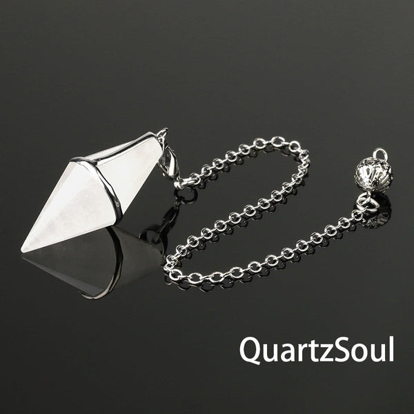 Clear Quartz faceted crystal pendulum for clarity and amplified energy work