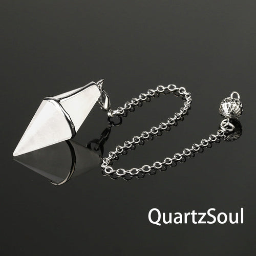 Clear Quartz faceted crystal pendulum for clarity and amplified energy work