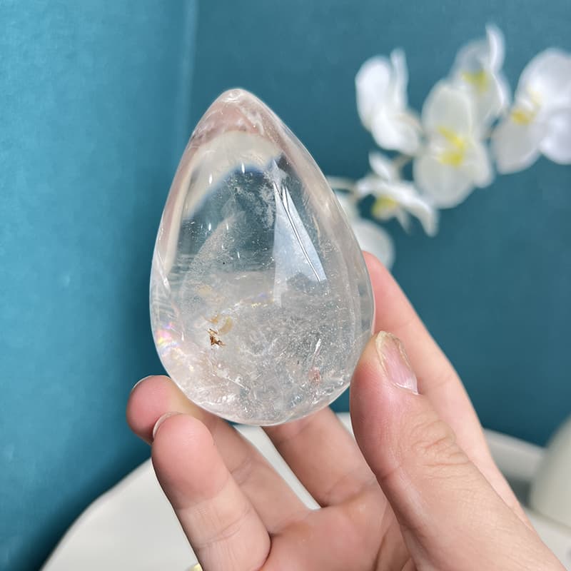 Clear Quartz Free Form Crystal Side View Showing Natural Formation