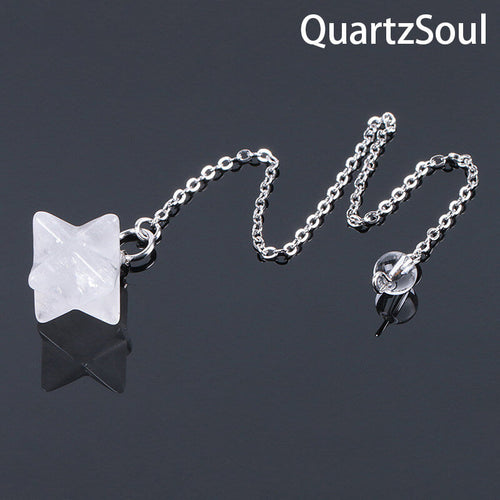 Clear Quartz Crystal Merkaba Star Pendulum for Divination