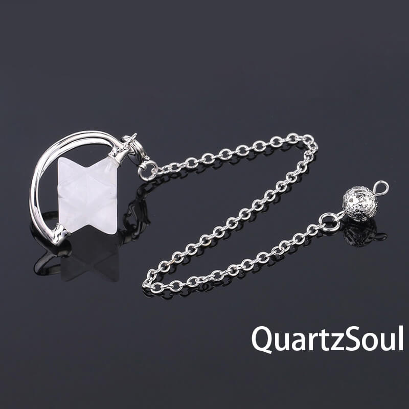 Clear Quartz Merkaba Star Pendulum for divination