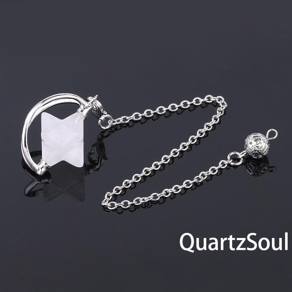 Clear Quartz Merkaba Star Pendulum for divination
