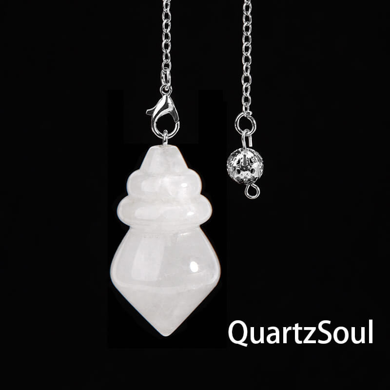 Clear Quartz spiral cone pendulum for amplified energy dowsing