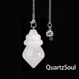 Clear Quartz spiral cone pendulum for amplified energy dowsing