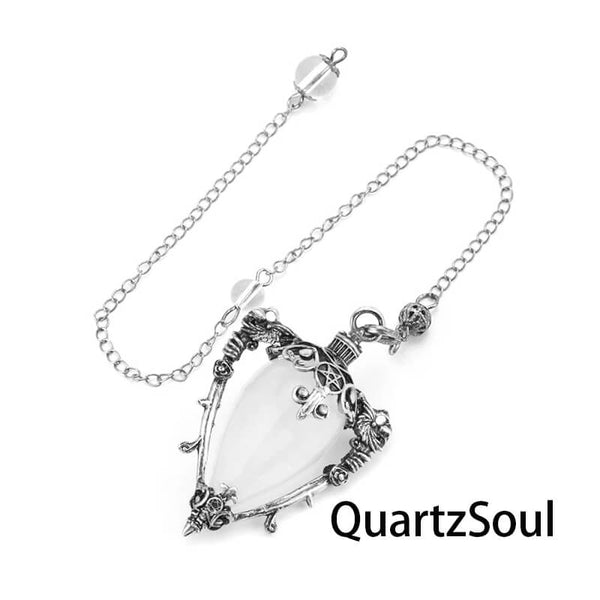 Clear Quartz teardrop crystal pendulum for amplified energy