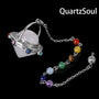 Clear Quartz UFO Crystal Pendulum with Chakra Gemstone Chain