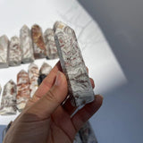 Crazy Lace Agate Tower Display For Crystal Healing Practitioners