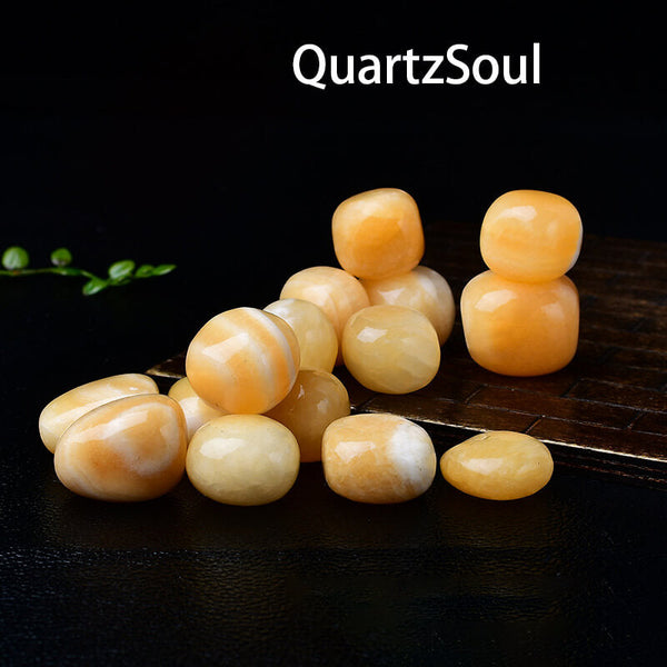 Cream Yellow Jade Tumbled Stones - Healing Crystal Gemstones