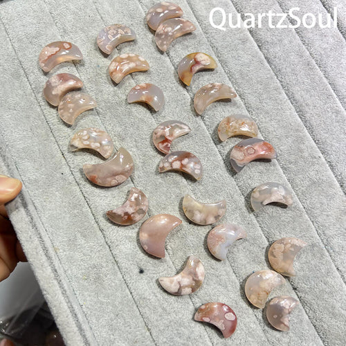 Crescent Shape Flower Agate Wholesale Crystal Collection