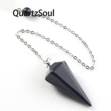 Black Agate Crystal Pendulum for Protection and Grounding