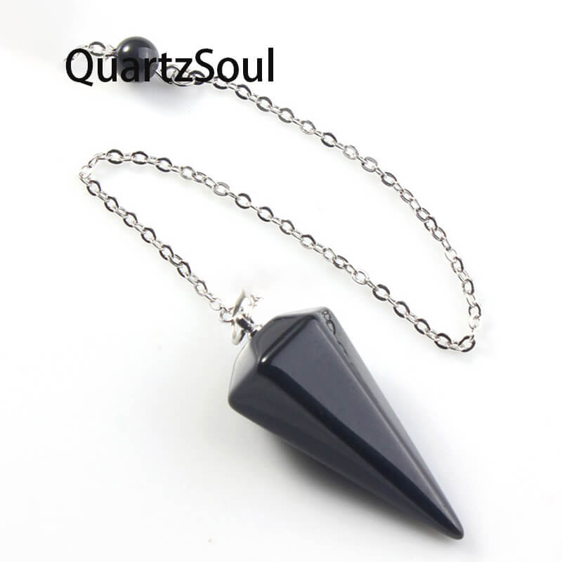 Black Agate Crystal Pendulum for Protection and Grounding