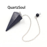 Blue Sandstone Crystal Pendulum for Focus and Manifestation