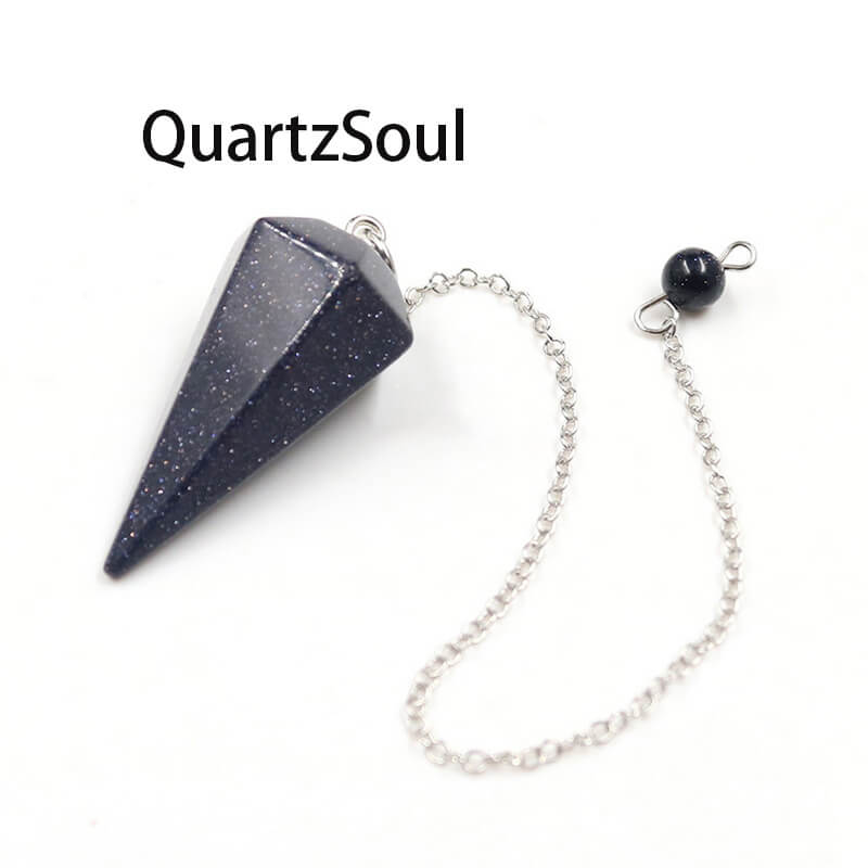 Blue Sandstone Crystal Pendulum for Focus and Manifestation