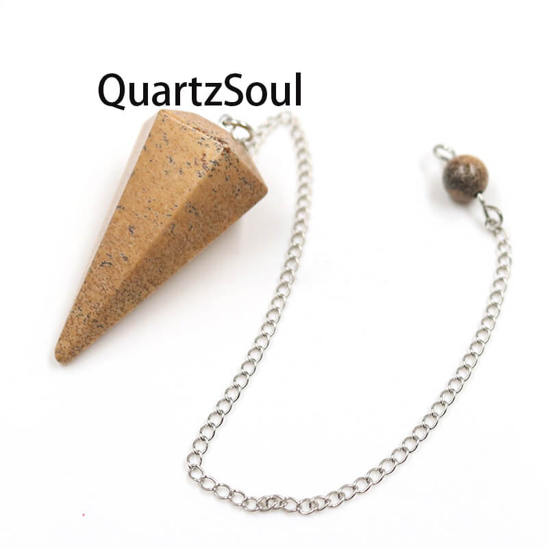 Landscape Jasper Crystal Pendulum for Grounding and Connection