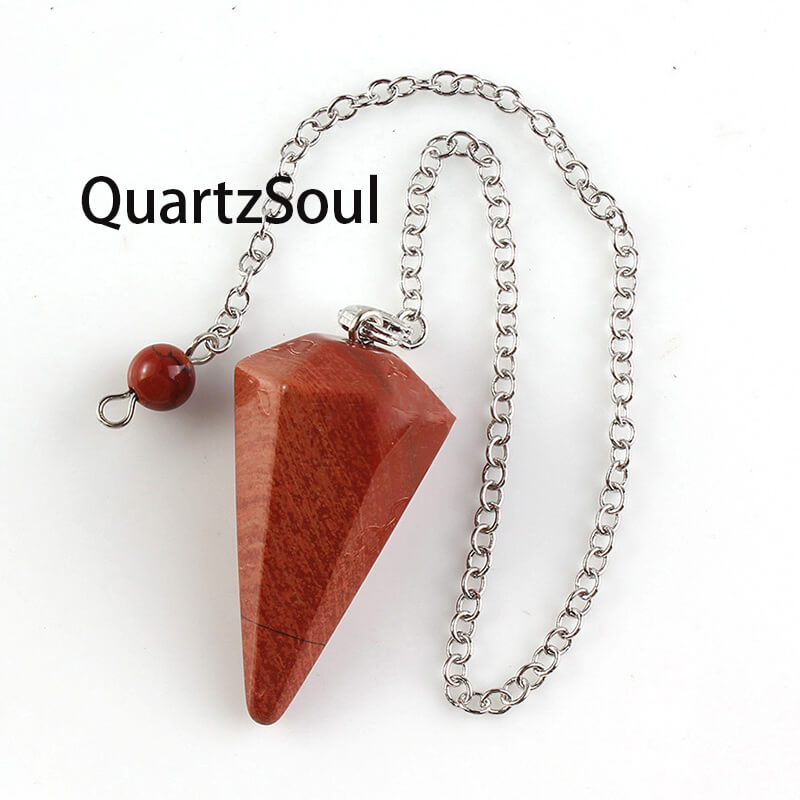 Red Rock Crystal Pendulum for Strength and Vitality