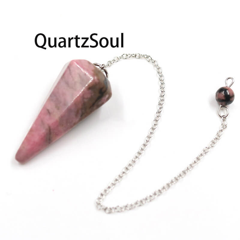 Rhodochrosite Crystal Pendulum for Emotional Healing