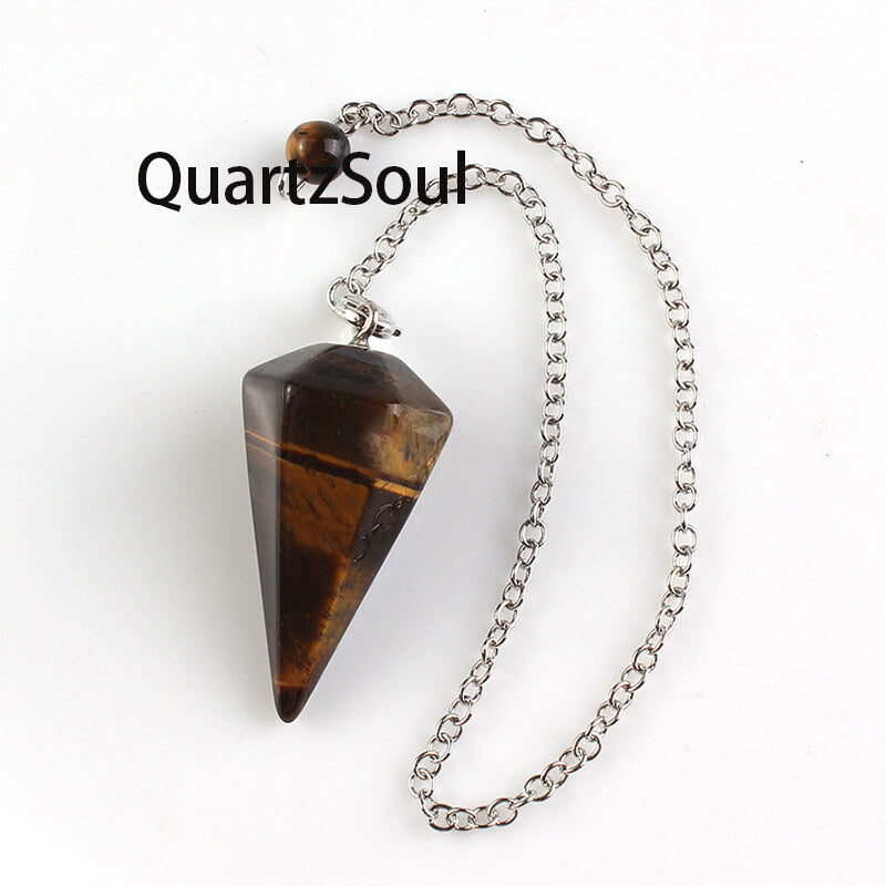 Tiger's Eye Crystal Pendulum for Courage and Confidence