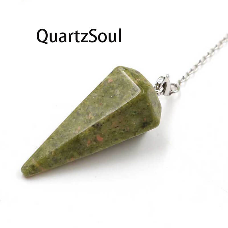 Unakite Crystal Pendulum for Balance and Rebirth