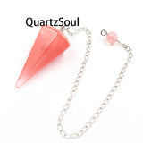 Watermelon Tourmaline Crystal Pendulum for Heart Healing