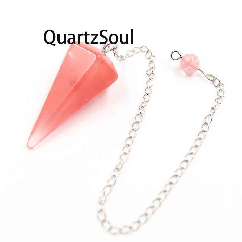Watermelon Tourmaline Crystal Pendulum for Heart Healing
