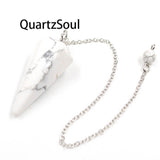 White Turquoise Crystal Pendulum for Spiritual Guidance