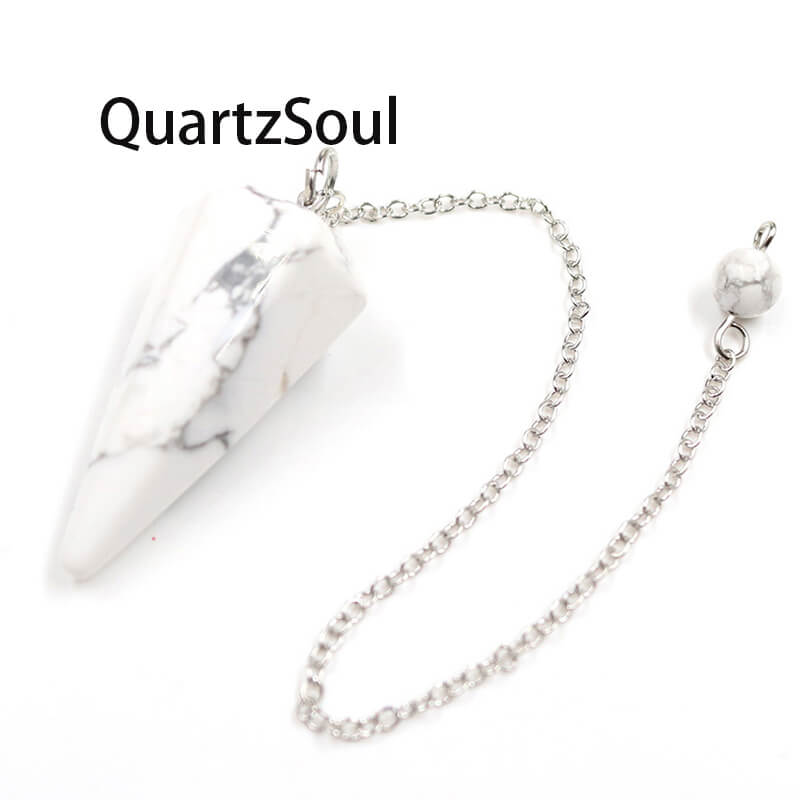 White Turquoise Crystal Pendulum for Spiritual Guidance