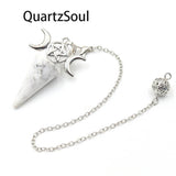 White turquoise pendulum crystal for spiritual guidance and divination practice