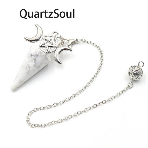 White turquoise pendulum crystal for spiritual guidance and divination practice