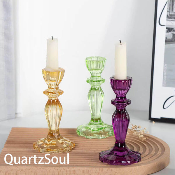 Elegant Lotus Crystal Candle Holder with Multicolor Options