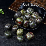 Dragon Blood Jasper Tumbled Stones in Black Bowl for Crystal Healing Collection