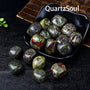 Dragon Blood Jasper Tumbled Stones in Black Bowl for Crystal Healing Collection