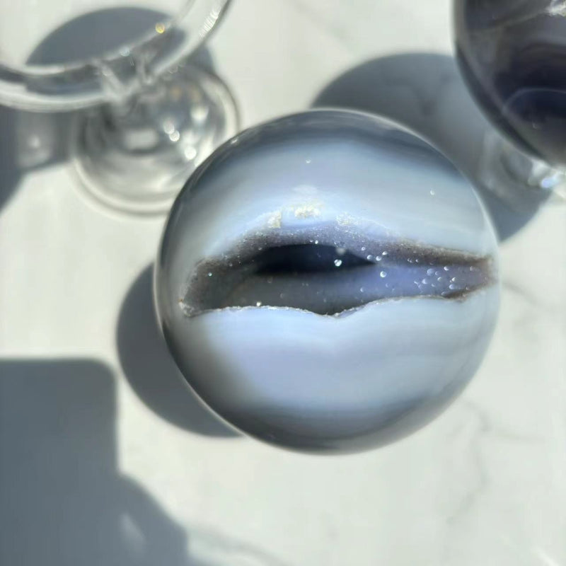 Druzy Agate Crystal Sphere for Meditation and Energy Work