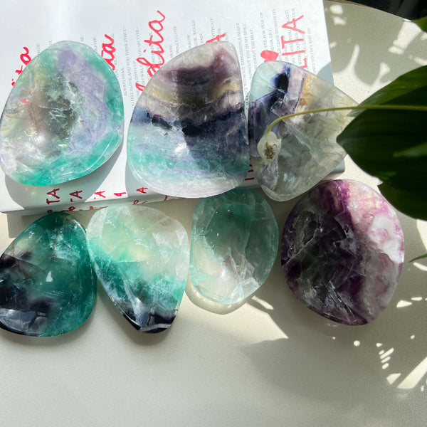 Natural Fluorite Bowl Showing Purple and Green Color Variations