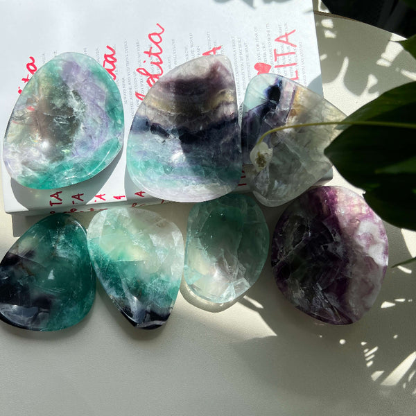 Healing Fluorite Crystal Bowl for Energy Work and Meditation