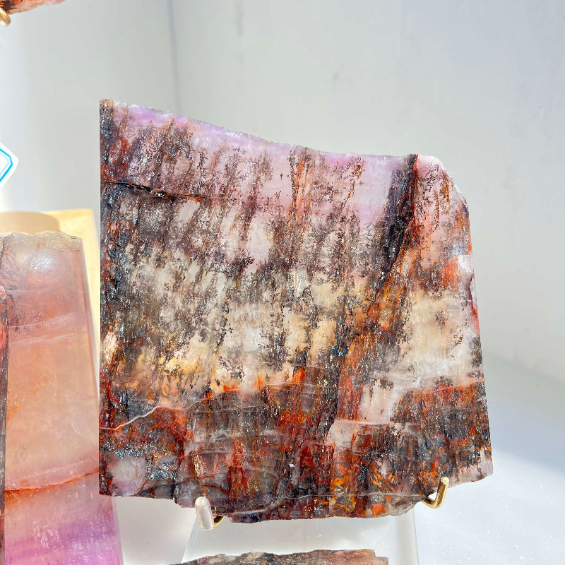 Fluorite Crystal Slab with Rainbow Colors for Healing Practices