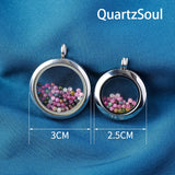 Open Glass Photo Box Crystal Pendant Showing Interior Compartment