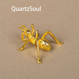 Gold decorative ant crystal display stand for showcasing crystal spheres and collections