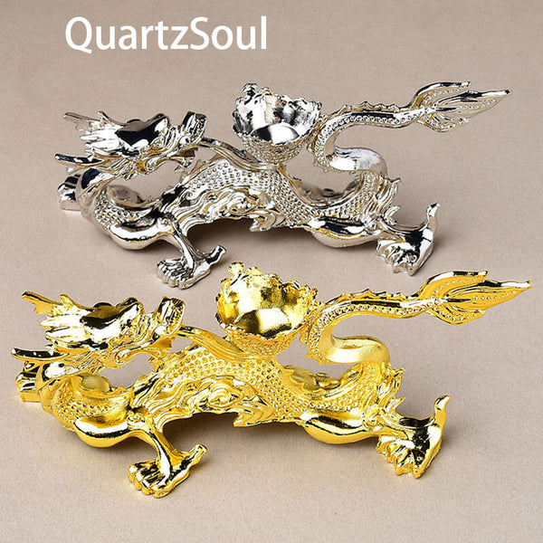 Dragon Crystal Ball Stand in Gold and Silver Finishes for Crystal Sphere Display