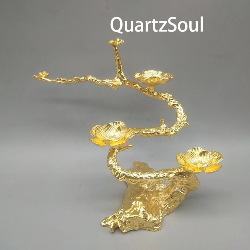 Elegant Floral Branch Crystal Display Stand - Gold or Silver
