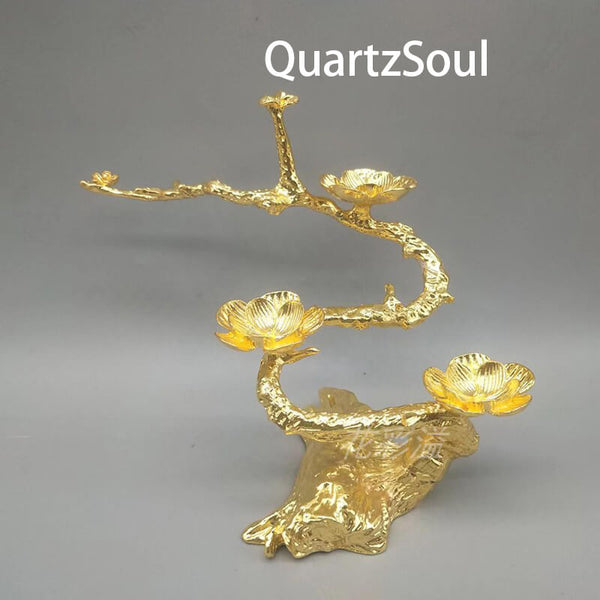 Elegant Floral Branch Crystal Display Stand - Gold or Silver