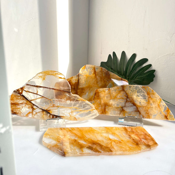 Premium Golden Healer Crystal Slab Natural Healing Stone Wholesale