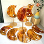 Natural Golden Healer Moon Crystal with vibrant golden inclusions for healing and spiritual practices