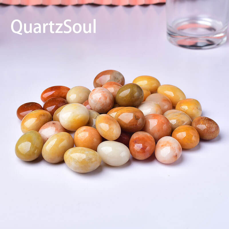 Golden-Thread Jade Tumbled Gemstones for Crystal Healing
