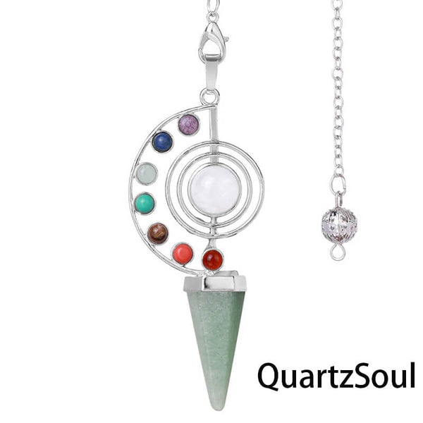 Green Aventurine Chakra Crystal Pendulum for Prosperity