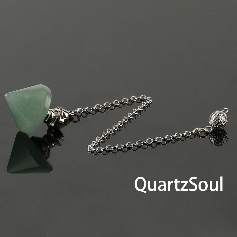 Green aventurine cone pendulum for prosperity and opportunity