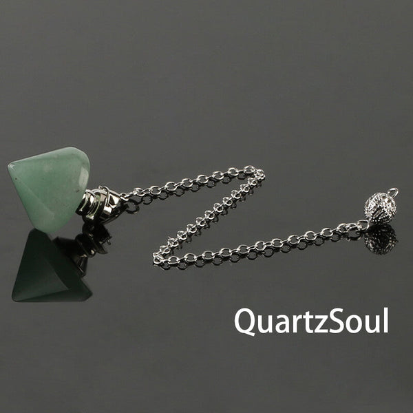 Green aventurine cone pendulum for prosperity and opportunity
