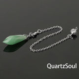 Green Aventurine Faceted Crystal Pendulum for Prosperity