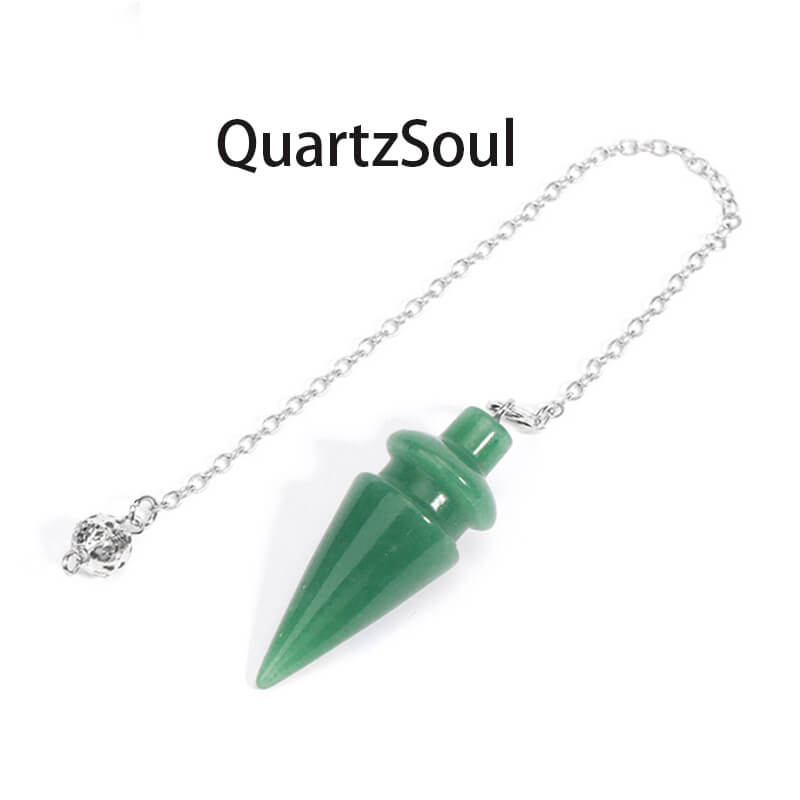 Green Aventurine Crystal Pendulum for Prosperity and Abundance Readings