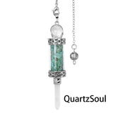 Green Aventurine crystal pendulum with natural fragments for intuitive work