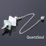 Green Aventurine pyramid crystal pendulum for prosperity divination